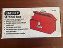 New Old Stock - New in Box - ( 1991) Stanley made in CANADA 14" Tool Box with Tray - ALL METAL 