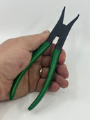 New Old Stock 7" Lindstrom Sweden 2411 D 70 90-Degree Angled Circlip Pliers for External Circlips on Shafts, Forged Tip