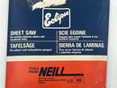 Vintage packaging for Eclipse sheet saw tools from Neill with blue and red design.