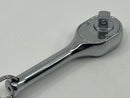 Koken Made in Japan SHORT Full Polish 1/4" Dr.  RATCHET 75mm KEY RING - WORKS ! 