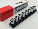 Koken made in Japan Z-series 3/8" Dr. 8 pc ULTRA SHALLOW  Socket Set 8-19 MM 6 Point  RS3400MZ/8