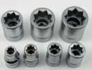 New Old Stock 7pc  WILLIAMS USA made 8 Point 1/2" Dr. Socket Set 5/16" to 7/8" Range - Discontinued
