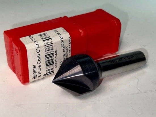 KEO USA Made  1" x 82 deg 3 Flute Carbide TIAIN Countersink 1/2" Shank  55757-TiAIN - Cardon Tools