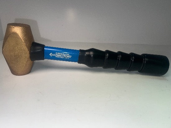 New Old Stock ARMSTRONG USA 69-515 S 2.5 lb Brass Head,  Soft Face Hammer, 1-1/2 in Face, Fiberglass Handle - Cardon Tools