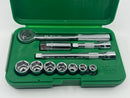 New Old Stock USA Made SK S-K Tools  11pc 3/8" Drive Ratchet & 6pt  Socket Set 