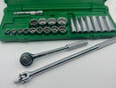 New Old Stock SK Tools USA made SUPERKROME 23 pc 1/2" Socket Set IMPERIAL