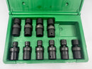 New Old Stock SK S-K USA made 10 pc 1/2" Drive UNIVERSAL Impact Socket Set 10mm - 19mm Range No.34351