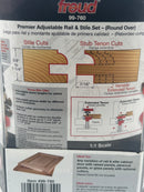 Freud 99-760 Premier Adjustable Rail and Stile Router Bit Set (Round Over ), 1/2-Inch Shank Made in ITALY 