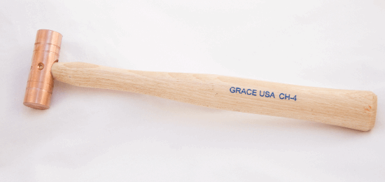 GRACE USA Made 4 Ounce Copper Hammer CH-4 with Hickory Handle - Cardon Tools