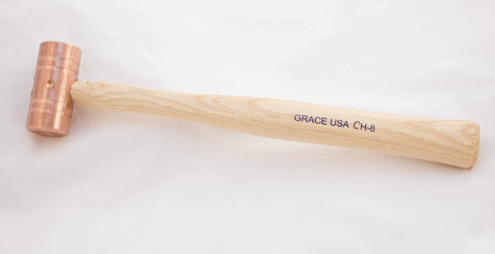 GRACE USA 8 Ounce Copper Hammer CH-8 with Hickory Handle - Cardon Tools