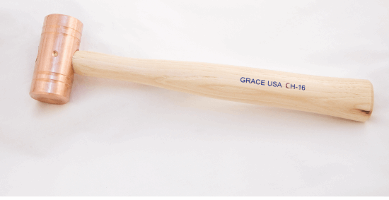 GRACE USA Made  16 Ounce Copper Hammer CH-16 with Hickory Handle - Cardon Tools