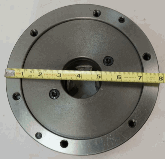 Bison 8" 4-Jaw Self Centering SCROLL Lathe Chuck. Flat Back. 3604-8" - Cardon Tools