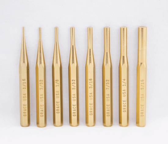 GRACE USA Made Brass Pin Punch Set PS-8 - Cardon Tools