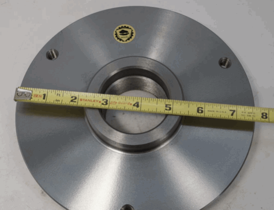 Bison 8" Set-Tru Lathe Chuck Back Plate 2-1/4" x 8 Thread - Cardon Tools
