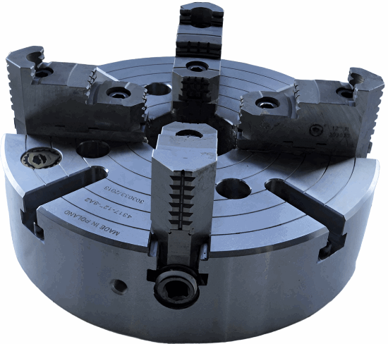 Bison 12" 4-Jaw Independent STEEL Lathe Chuck A2-8 Mount - Cardon Tools