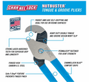 Channellock USA 410 1-1/8" Jaw Capacity 9-1/2"  Double Tongue and Groove NUTBUSTER Plier - Cardon Tools