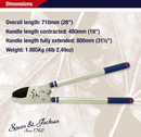Spear & Jackson 8290RS Razorsharp Heavy Duty Telescopic Ratchet Anvil Loppers - Cardon Tools