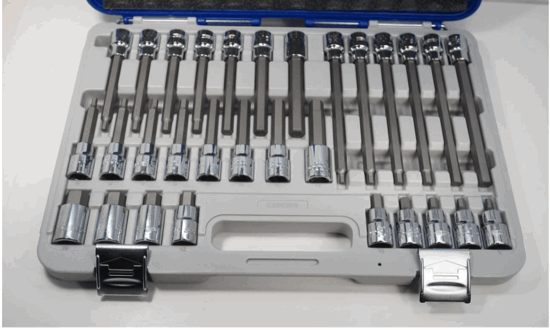 Expert by FACOM 1/2" Drive 30pc Metric Hex Bit Socket Set 5mm-19mm E200516 - Cardon Tools
