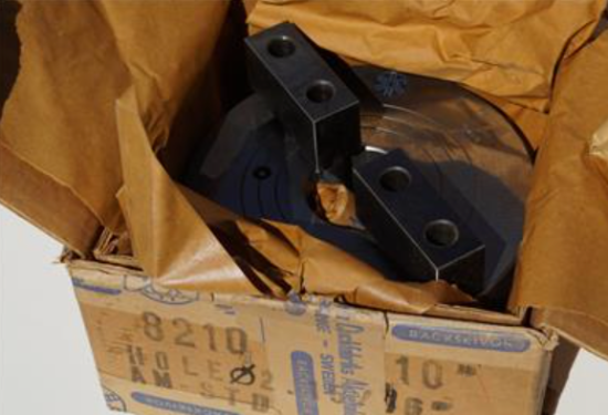 SCA Made in Sweden 10" 2pc 2-Jaw STEEL Lathe Chuck Flat / Plain Back - Cardon Tools