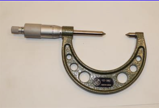 New Old Stock Mitutoyo Japan 1-2"  60 Degree Carbide Point Micrometer. 112-382 .001" GRAD - Cardon Tools
