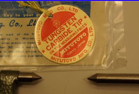 New Old Stock Mitutoyo Japan 1-2"  60 Degree Carbide Point Micrometer. 112-382 .001" GRAD - Cardon Tools