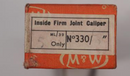 New Old Stock Moore & Wright 3" Inside Firm Joint Caliper. No330. British Made - Cardon Tools