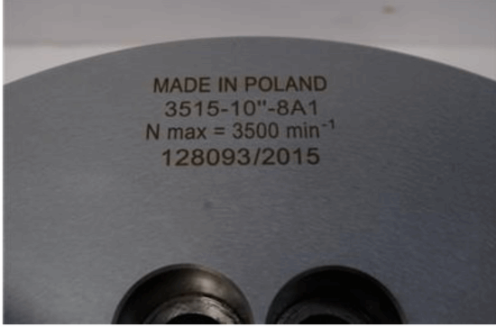 DEMO MODEL Bison Poland 10" STEEL 3-Jaw 2pc Jaws Lathe Chuck. A8 A1-8 mount. 2pc Jaws - Cardon Tools