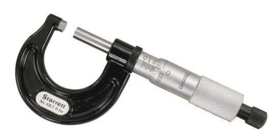 Starrett  0-1" x 0.001" grad. Outside Micrometer with Carbide Faces and Ratchet Thimble 436.1XRL-1 - Cardon Tools