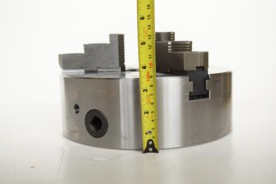 SCA Sweden 10" 2pc Hard Jaw 3 Jaw STEEL Flat / Plain Back Lathe Chuck - Cardon Tools