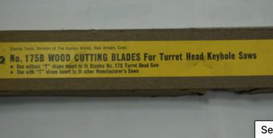 New Old Stock Stanley Wood Cutting KEYHOLE SAW  blade for Turret head saw. 175B USA Made - Cardon Tools