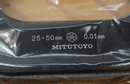 Mitutoyo made in Japan 25-50mm  .01mm Grad Disc & Flange Micrometer 123-102 - Cardon Tools