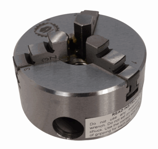 Bison PRECISION 2-3/8" 3-Jaw STEEL Lathe Chuck 1/2-20 Atlas Thread Mount - Cardon Tools