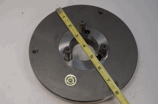Bison Poland 8" Set-Tru 3 / 6 Jaw Lathe Chuck Back Plate Adapter D1-3 mount - Cardon Tools
