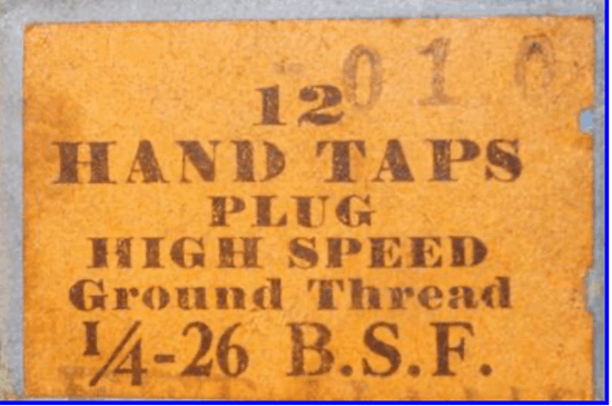 2 New Old Stock Butterfield 1/4" BSF 26T  Left Hand Taps. Made in USA - Cardon Tools