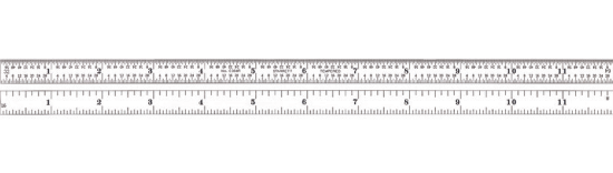 Starrett 12" Full-Flexible 4R Steel Rule with Inch Grad. 8ths, 16ths, Quick-Reading 32nds, 64ths C304R-12 - Cardon Tools