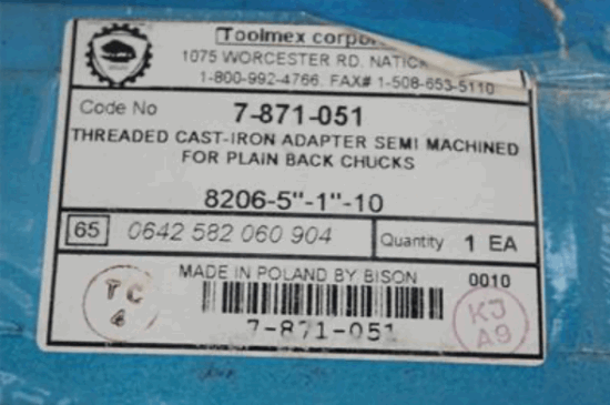 5" Bison 1"x 10tpi Threaded Semi-Machined Chuck Back plate Adapter for Atlas Lathe - Cardon Tools