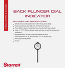 Starrett 650B5 Back Plunger DIAL INDICATOR .001" Grad. with DEEP HOLE ATTACHMENT - Cardon Tools