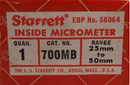 Starrett 700MB Inside Micrometer Caliper 25-50mm Range, 0.01mm USA Made - Cardon Tools