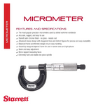 Starrett  0-1" x 0.001" grad. Outside Micrometer with Carbide Faces and Ratchet Thimble 436.1XRL-1 - Cardon Tools