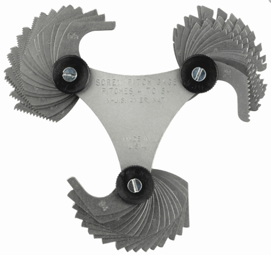 FOWLER 52-485-051-0 Screw Pitch Gage , 4-48 Pitch Standard V Thread 51 Leaves USA MADE - Cardon Tools