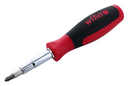 Screwdriver with red and black handle on a white background