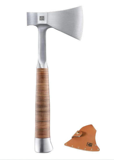 HALDER  Germany Hand AXE with Leather Handle and Wooden Presentation Box