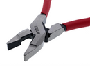 Pair of pliers with red handles on a white background