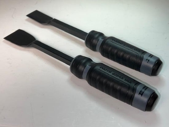 New Old Stock PROTO USA Made Strikeable Gasket Scraper Set 1" and 1-1/2" - Cardon Tools