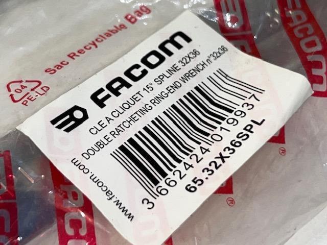Facom 4pc Spline Ratcheting Double Box Wrench Set 20x22,24x28,26x30,32x36 - Cardon Tools