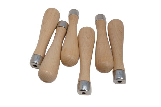 6 NOS Lutz USA Made T-1 Skroo-Zon Birch Wood File Handles for 3" Files 