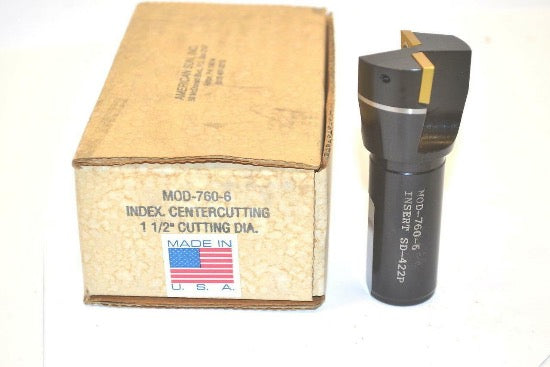 AMERICAN SUN USA made 1-1/2" Indexable Center Cutting End Mill