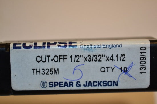 5 New Old Stock Eclipse UK Cut Off Lathe Tool 1/2"W x 3/32" x 4-1/2"L - Bevel TH325M - Cardon Tools