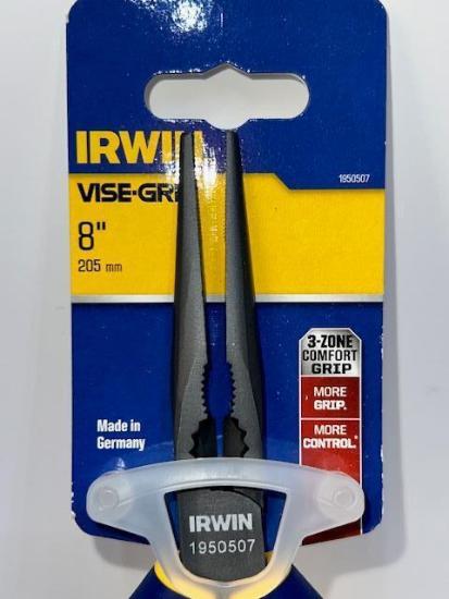 NEW Old Stock Irwin Vise-Grip GERMAN Made 1950507 8″ Needle Nose Pliers Cuts PIANO wire ! - Cardon Tools