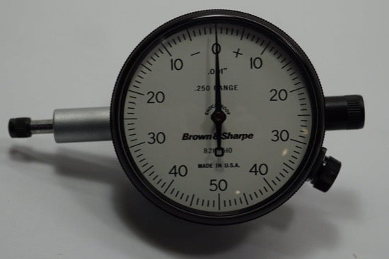 New Old Stock  Brown & Sharpe USA .250" range 599-8221-510 Dial Indicator .001" Grad - Cardon Tools